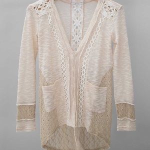 MISS ME Pieced Cardigan Sweater